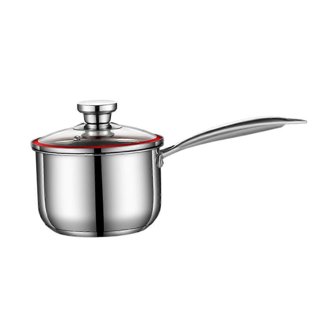 1stk Milk Pot Coffee Milk Pans With Lid Cooking Pot Fruit Bowl Milk Boiling