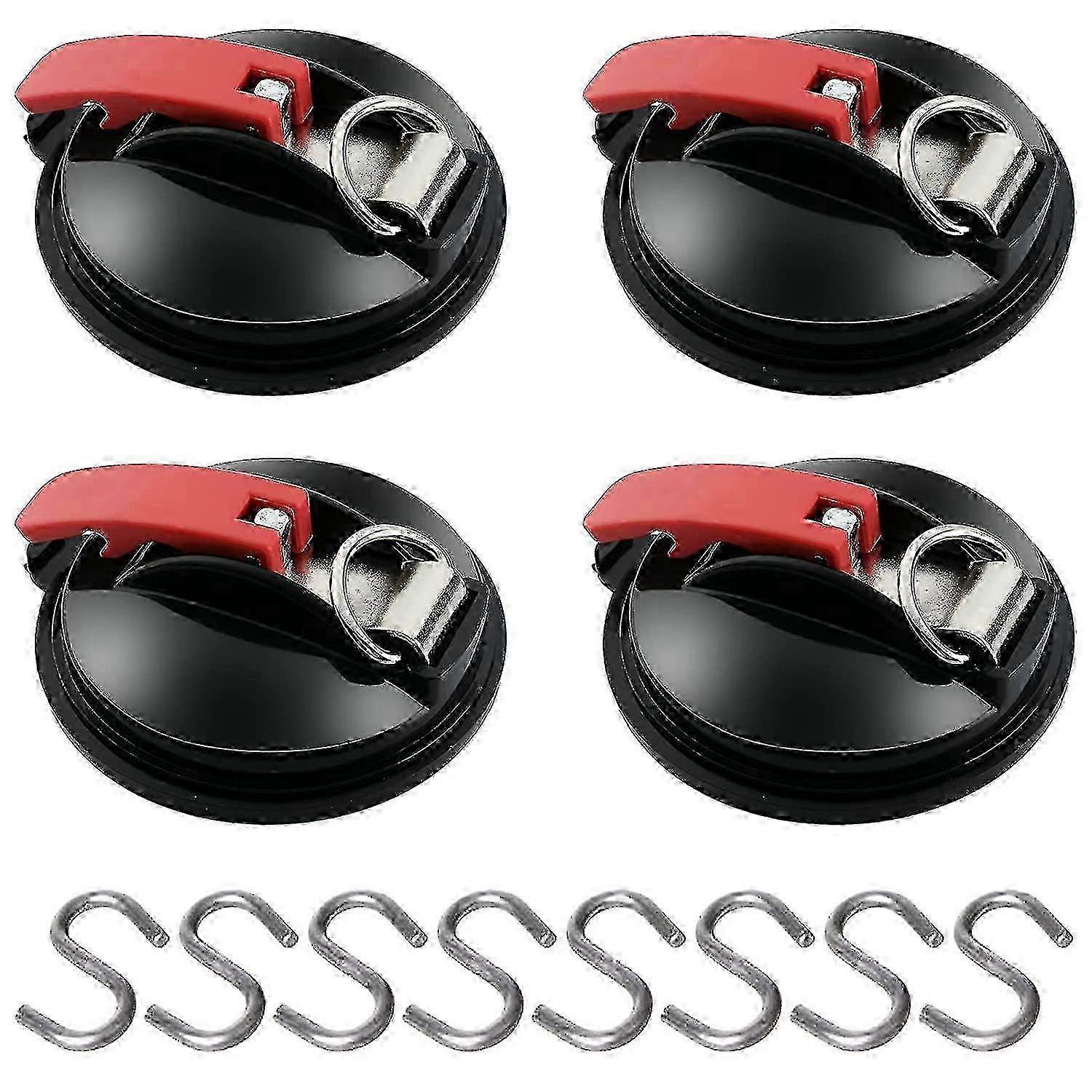 8 S-Shank Hook Anchors with Tie-Down Hooks for Car Side Tents Camping Tarps and Tent Suction Cup Fixation Edition 0731