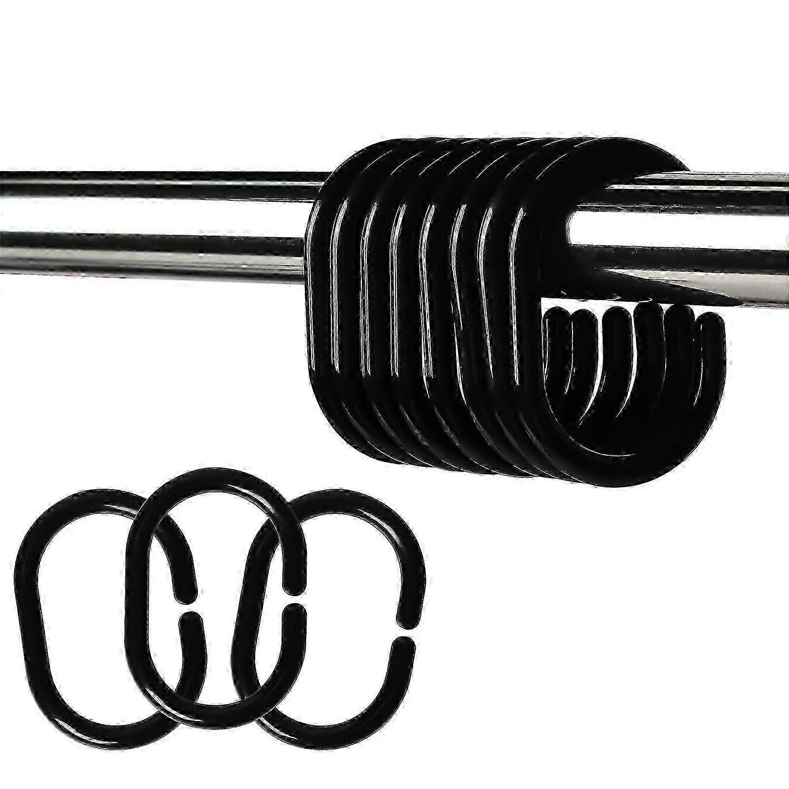 24 Pcs Premium Plastic Shower Curtain Rings - Smooth Gliding C Shape Hooks for Standard Rods