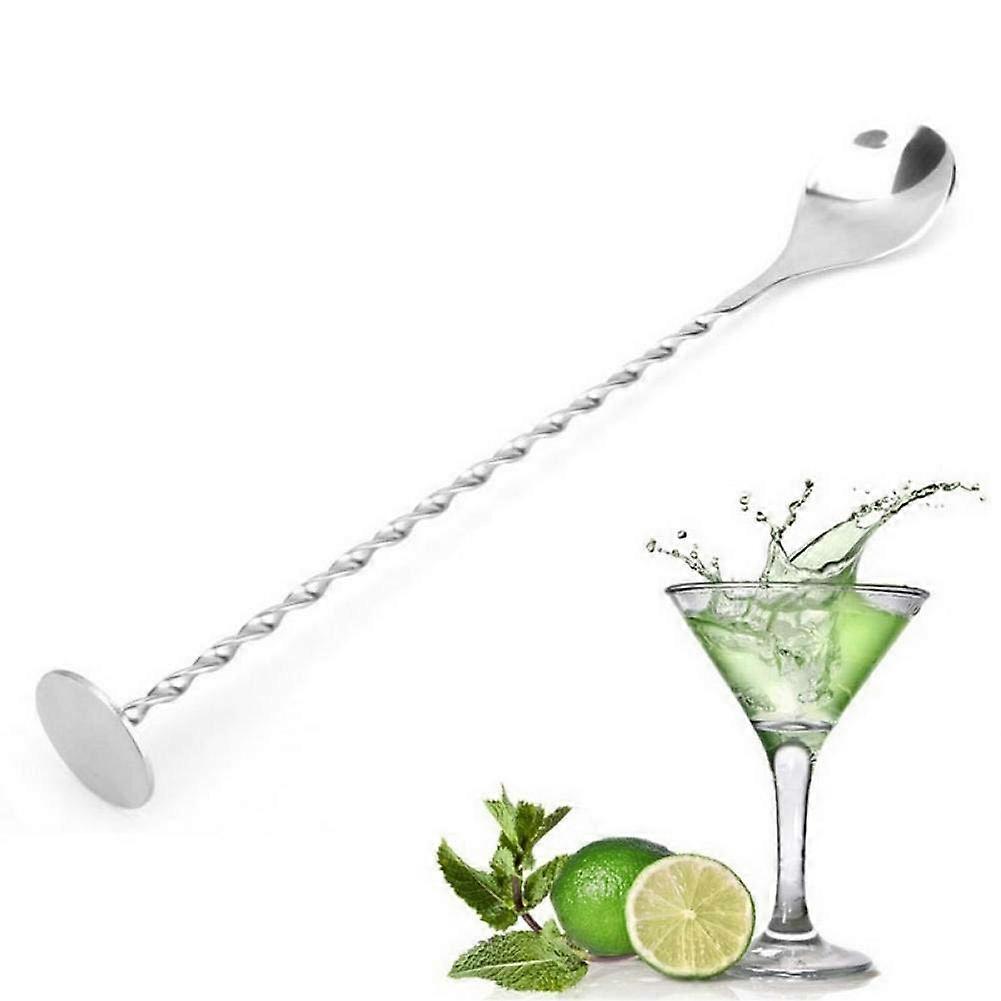 Twisted Mixing Spoon, Stainless Steel Bar Spoon, 12-Inch Bartender Tool, Heavy-Duty Mixing Accessory