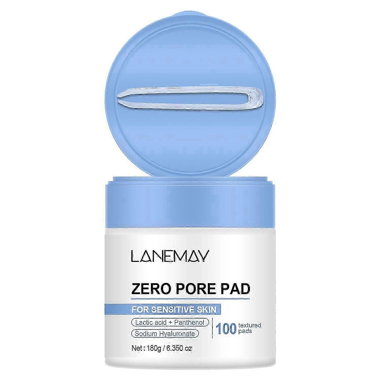 Zero Pore Pads, Dual-Textured Facial Toner Pads for Exfoliation and Minimizing Pores with Lactic acidPanthenol & Sodium Hyaluronate, Ideal for All Ski