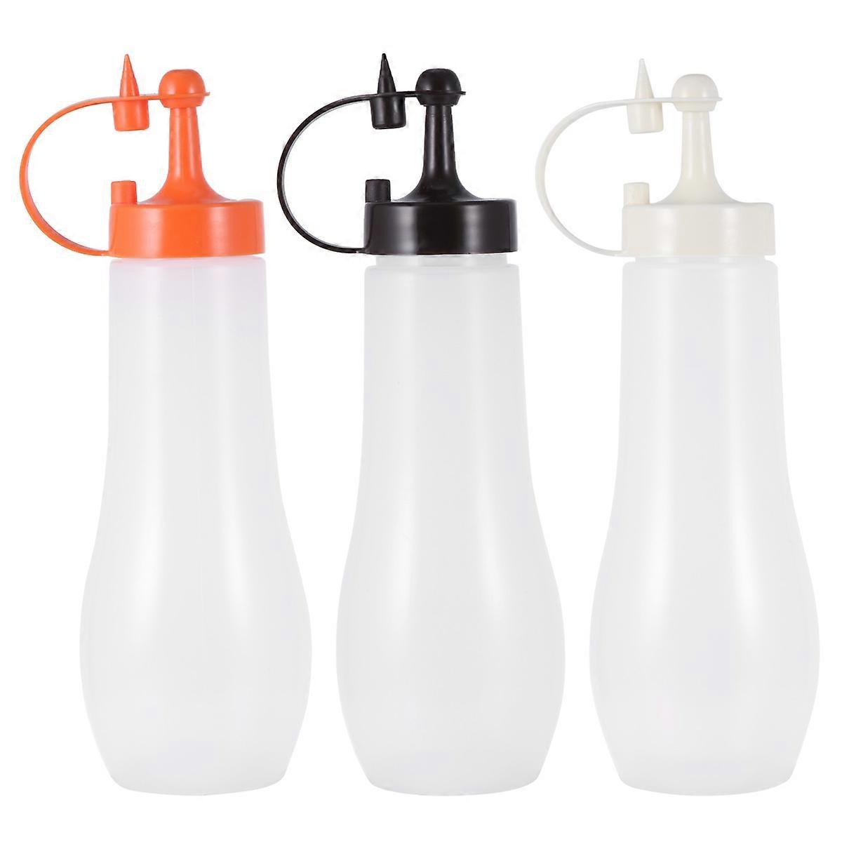 Squeeze Bottles for Kitchen Use and Condiment Containers Orange Color 6 5x6 5x21cm