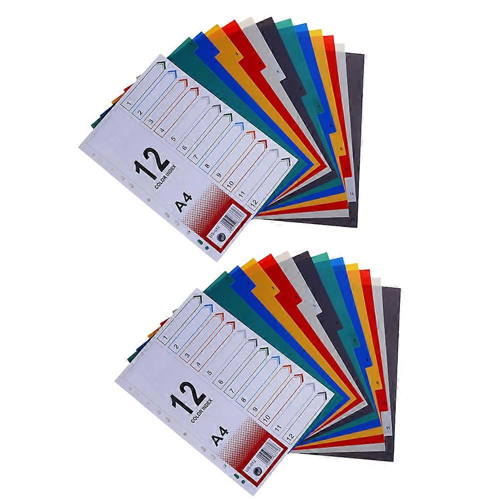 PP Index Dividers with Extra-Wide Tabs for Easy Access and Secure Inserts A4 Size Assorted