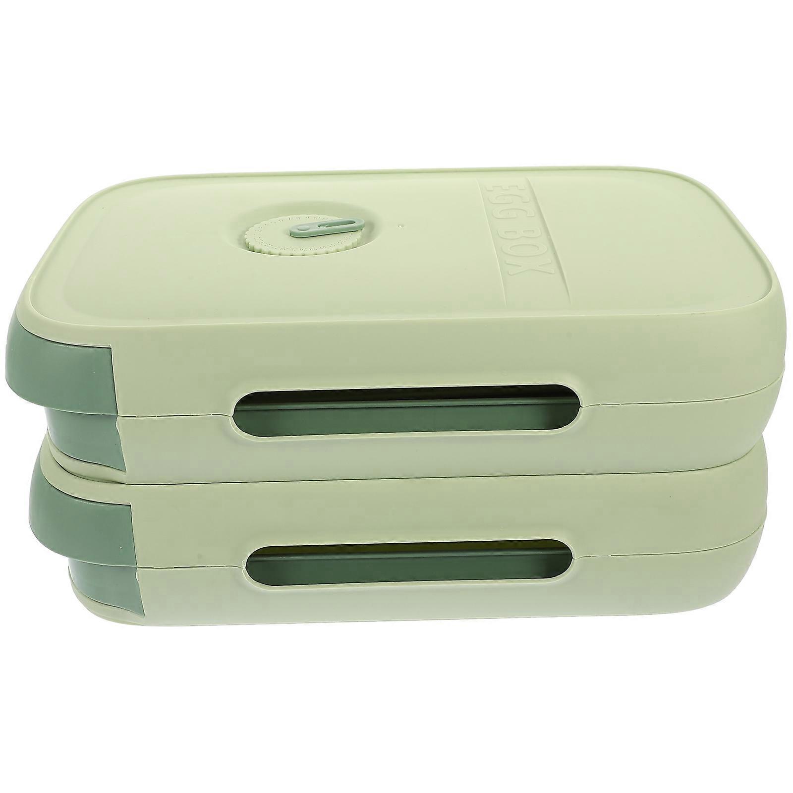 Drawer Type Egg Holder Eggs Fresh Storage Box PP Light Green for Storing Brush and Space Saving