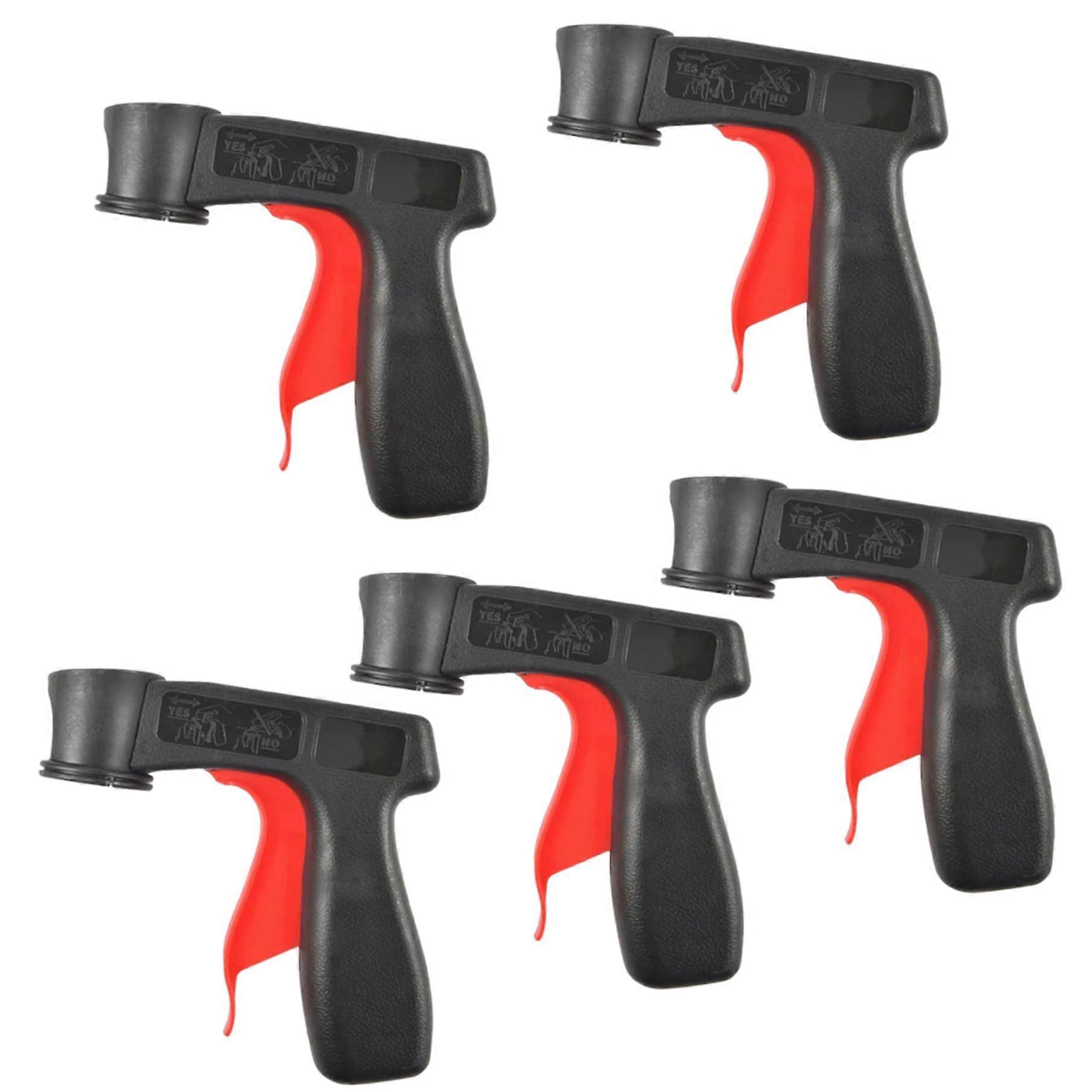 5 Piece Paint Spray Gun Set with Plastic Handle and Full Trigger for Easy Spray Can Conversion
