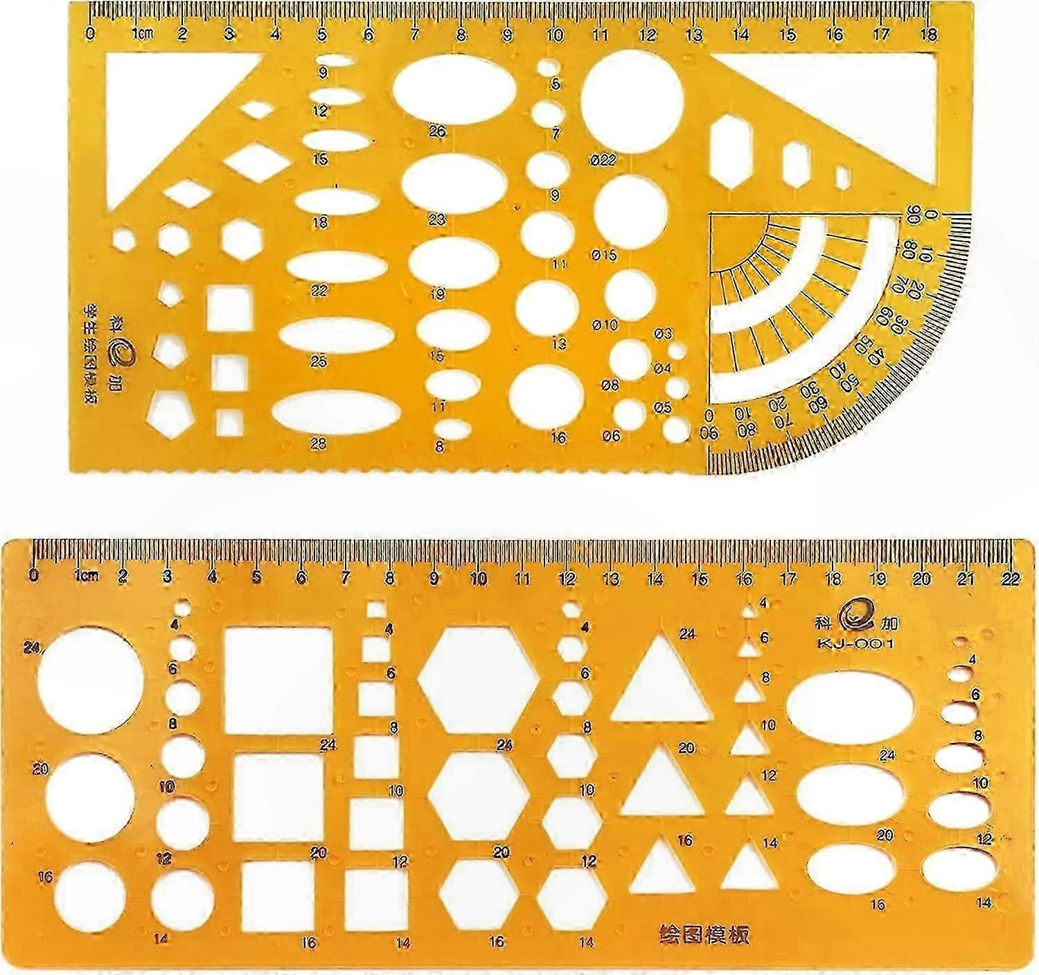 2-Pack Clear Plastic Circle Stencil for Drawing and Design Projects