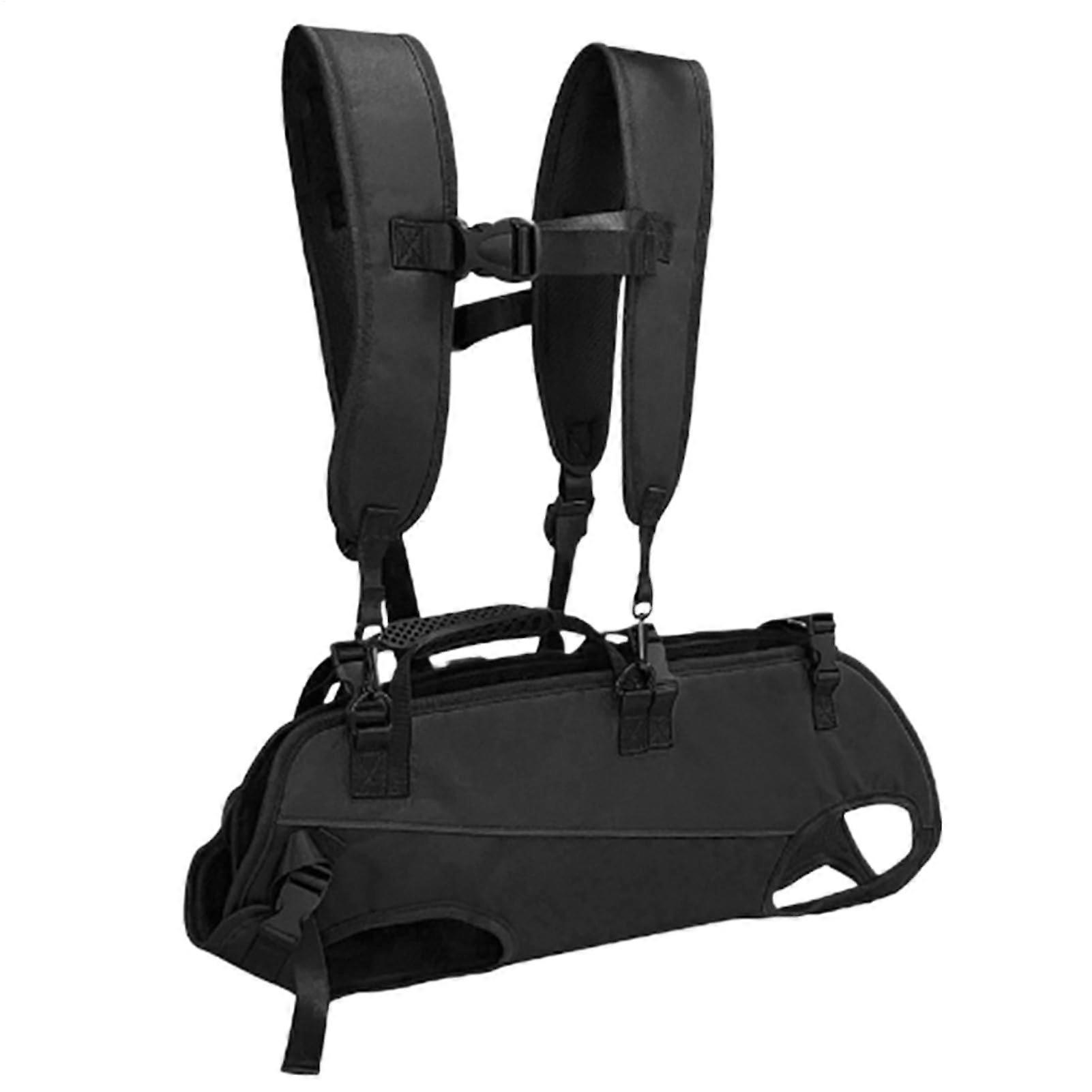 Dog Harness Lifting Pet Support Backpack Carrier Adjustable Straps Front Handle Multiple Sizes Black Medium for Outdoor Use