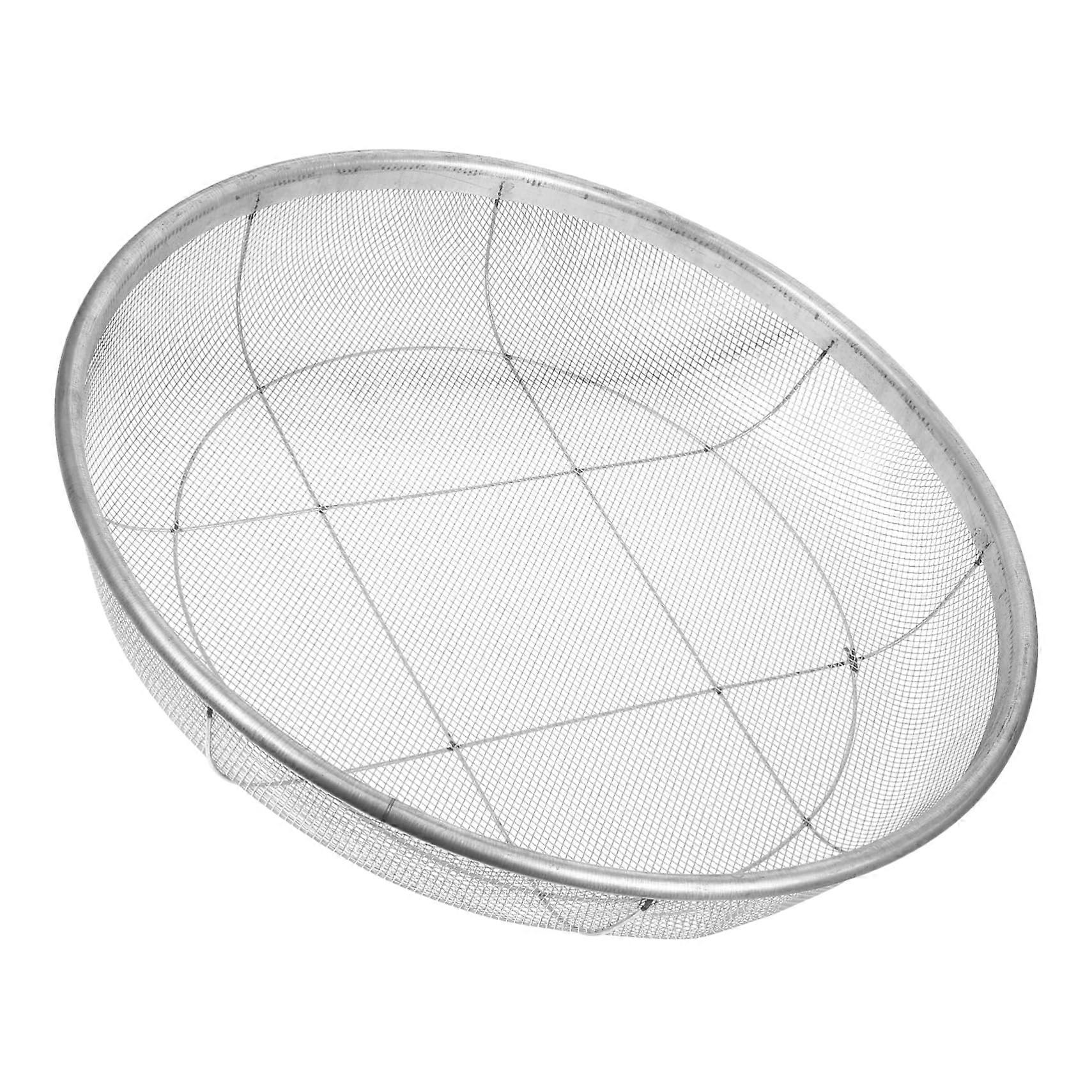 Sieve Ground Puzzle Screen for Garden Use - Iron Silver Filter Tool with Stone Hole Floor Slider, Durable Garden Supplies