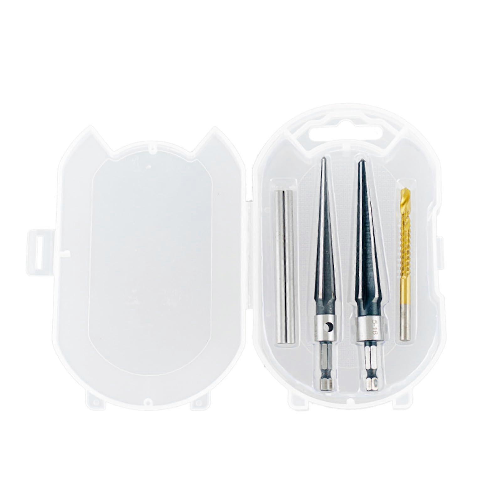 Hand Reamer 3-13mm & 5-16mm Tapered Reamer Set for Bridge Pin Holes, Removable T-Handle, Guitar Wood PVC Pipe, 5 Pack