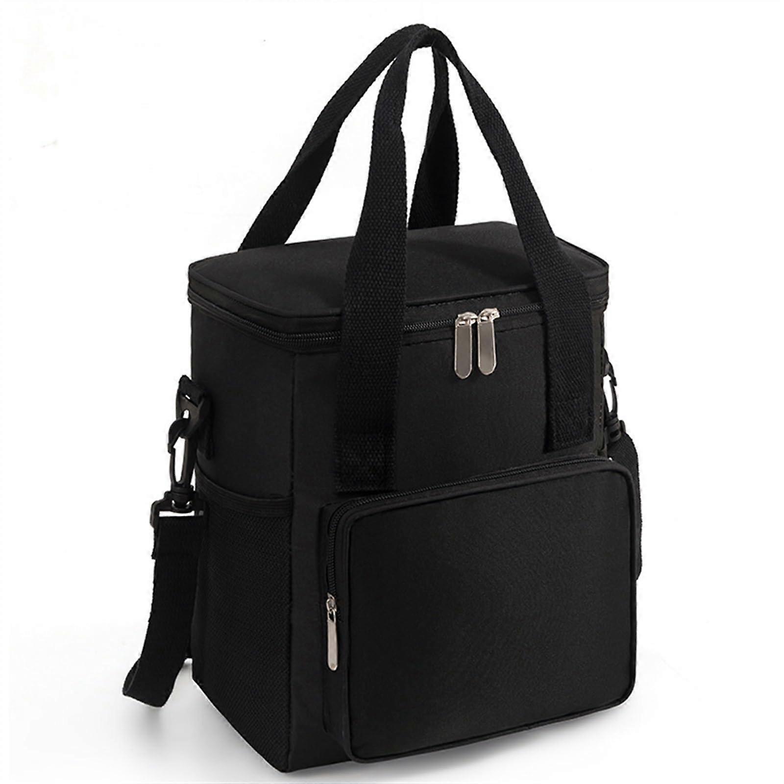 Picnic Basket Lunch Box Handbag Square Insulated Bag Large Capacity Thick Bento Bag Outdoor Picnic Backpack Set D