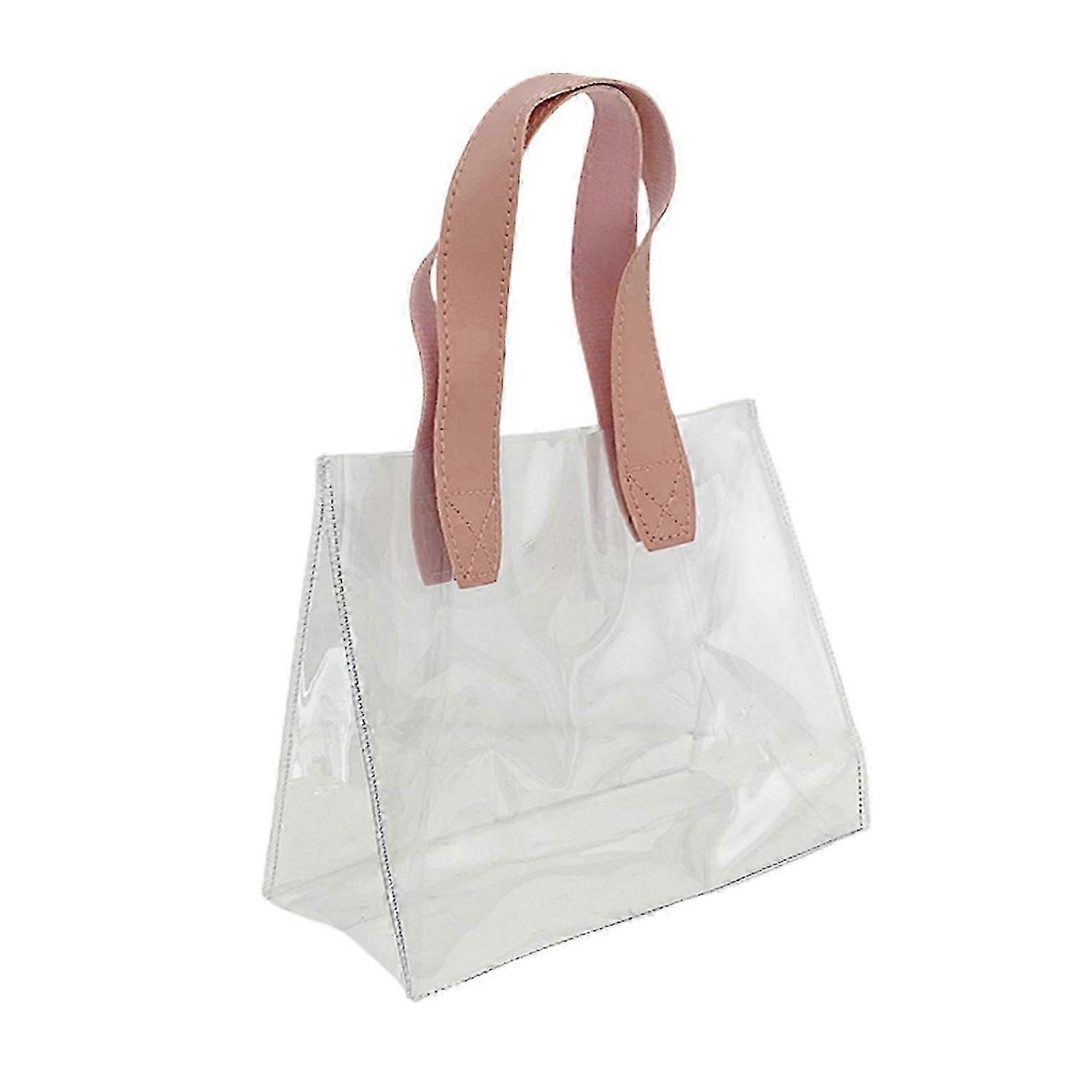 Tote Bag Transparent Clear Multi-use Shockproof with Handles Student Stationery Storage Bag Shopping