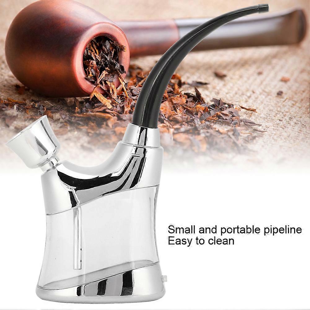 Innovative Silver Plastic Water Filter Pipe Smoking Set with Light
