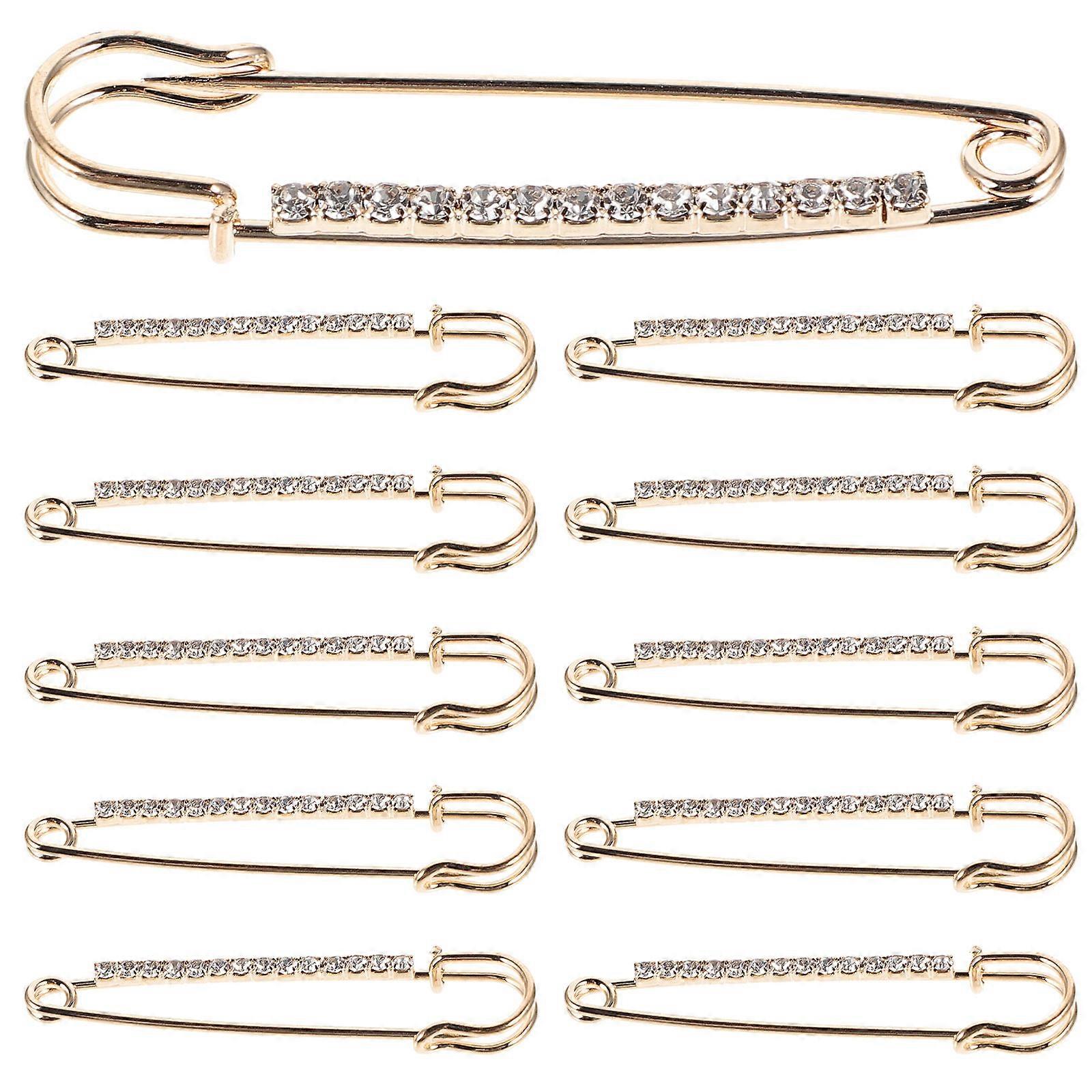 12Pcs Clothes Fixing Pins Rhinestone Safety Pins DIY Safety Pin Safety Brooch Clothing Pins