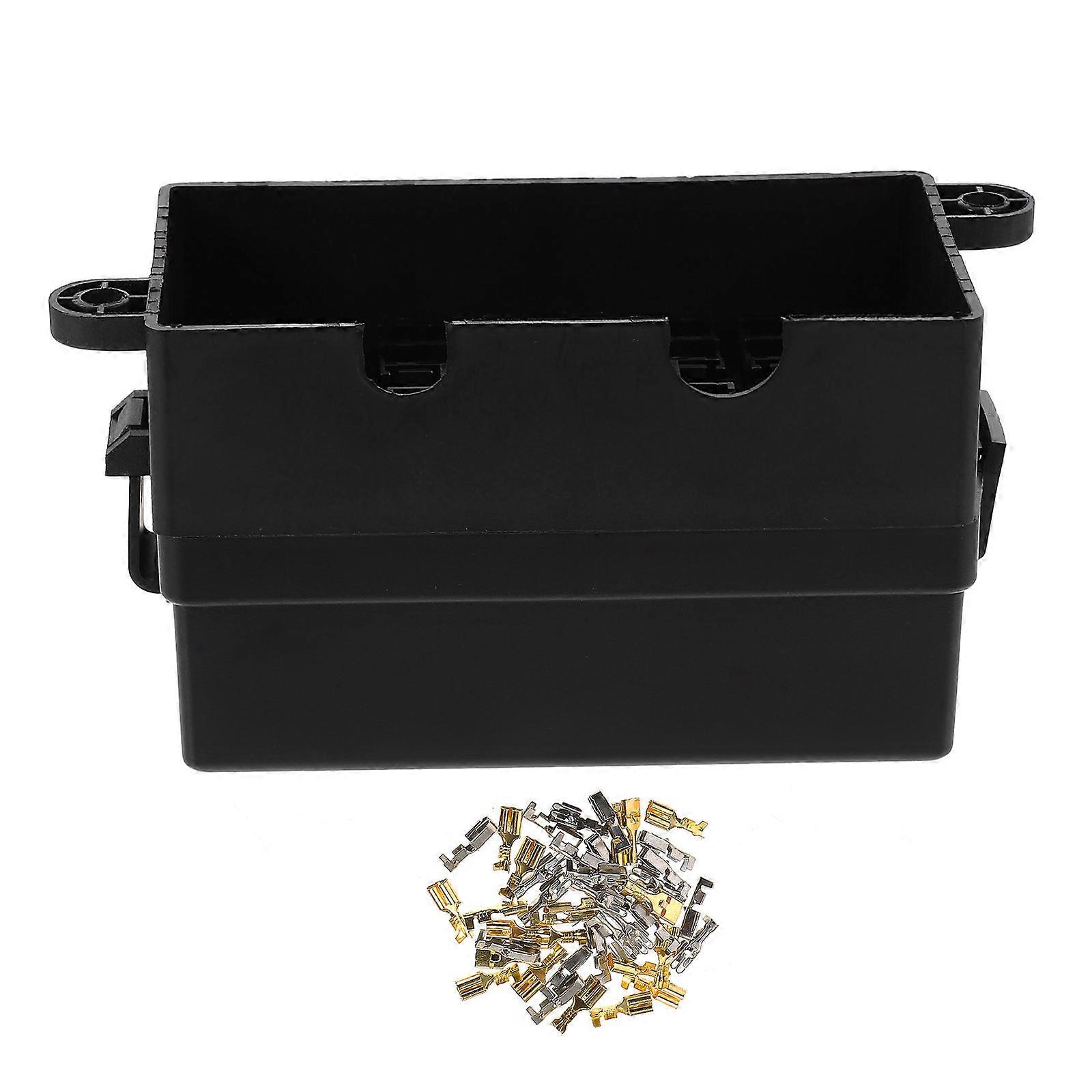 Universal 12 Ways Relay Fuse Box with Terminals Kit for Car Black plastic copper