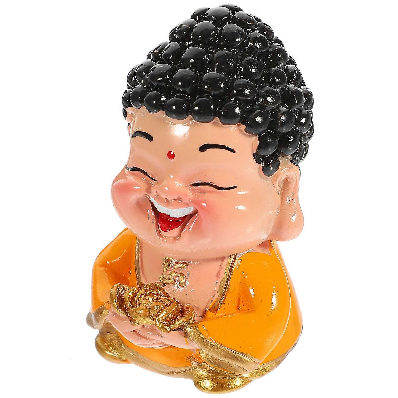 Mini Chinese Blessing Figurine Buddha Statue Home Ornament Resin Multi Color Safety Symbol 1Pack