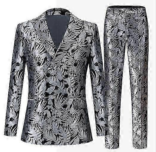 Men's 2 Piece Double Breasted Tuxedo Slim Fit Suit