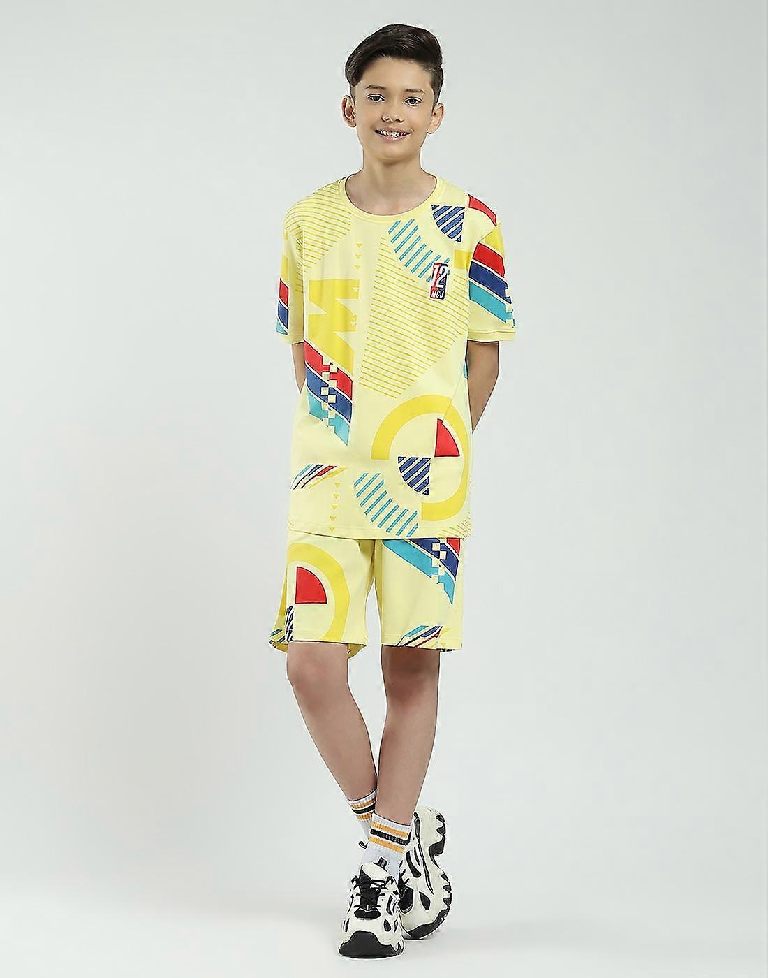 Monte Carlo Boys Regular Fit Printed Half Sleeve Bermuda Set