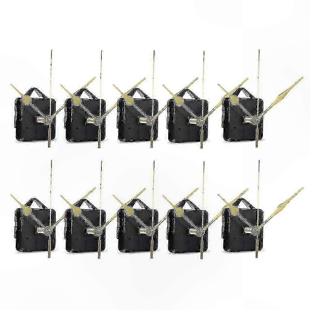 10pcs DIY Quiet Clock Mechanism with Spindle Hands for Wall Quartz Movement Repair Kits