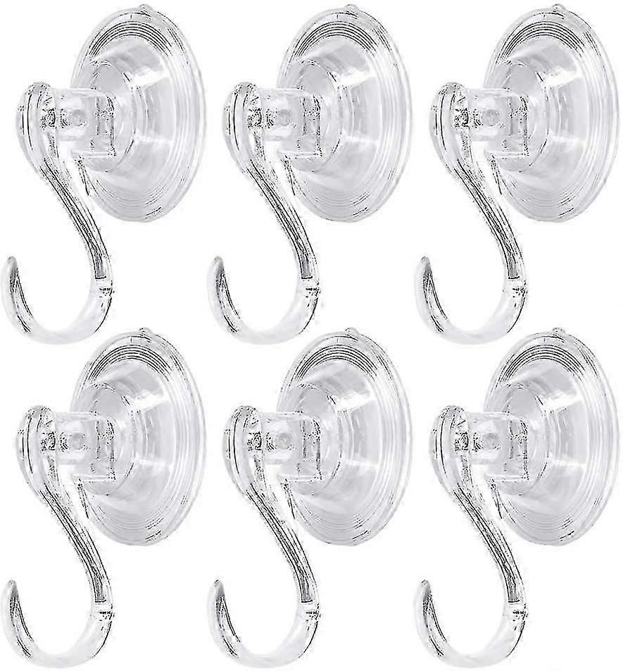 6 Pcs Suction Hooks Multi-purpose Kitchen Bathroom Suction Hanger Traceless Key