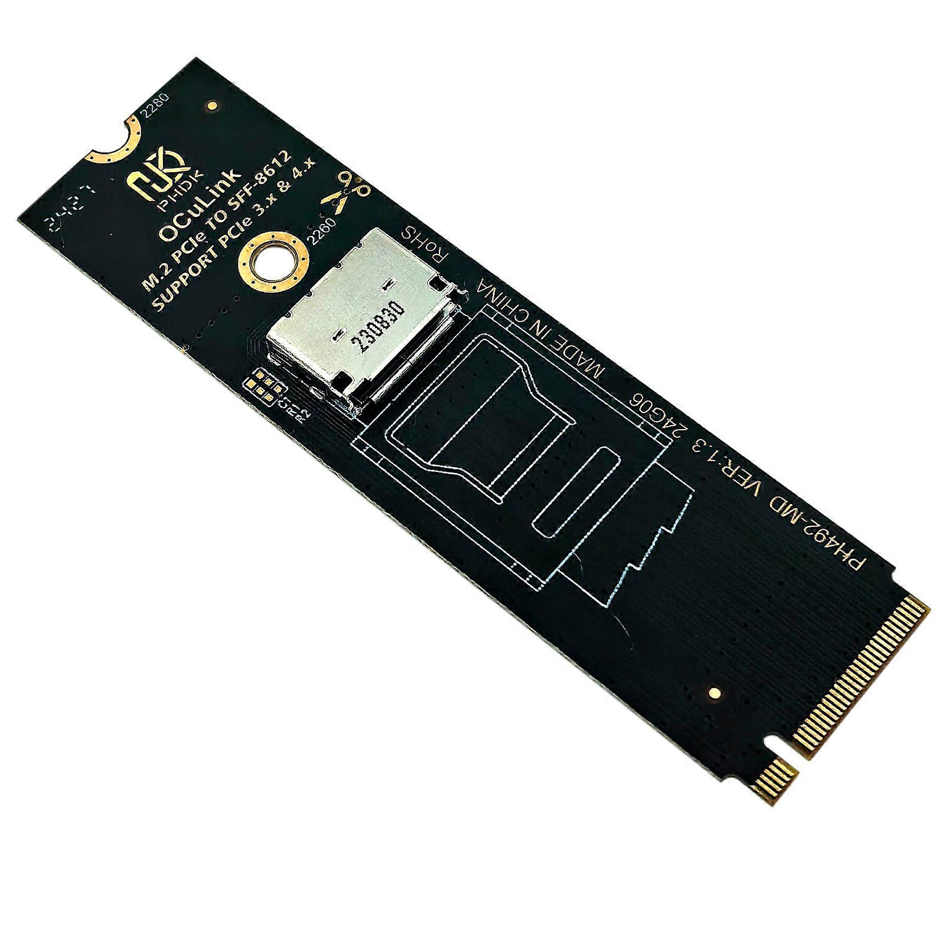 Oculink SFF8611/8612 to M.2 NVMe MKey Interface Adapter Card (360 Degree)