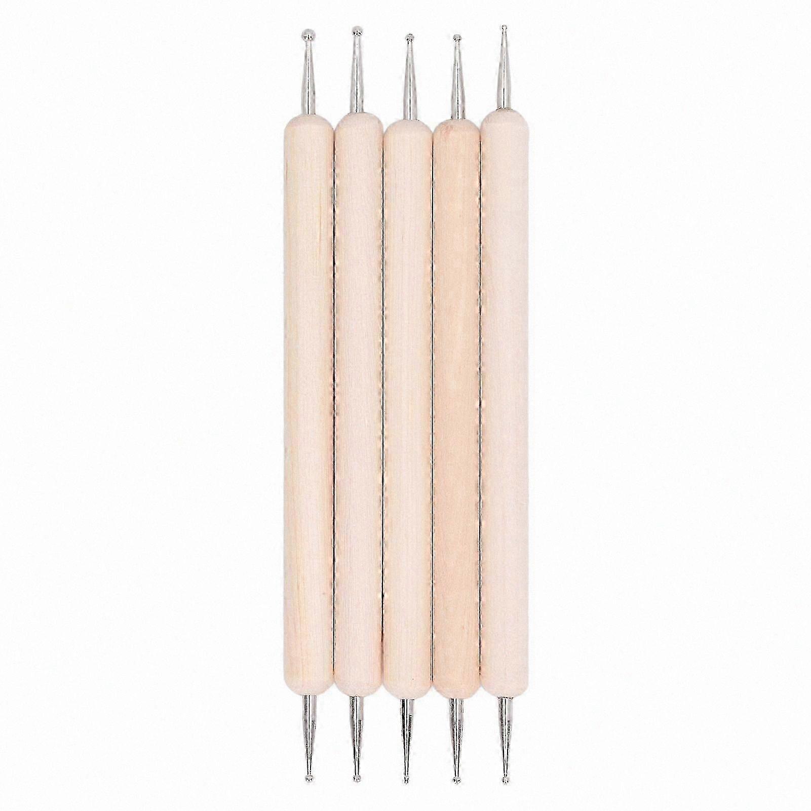 5-Piece Double-Ended Tracing Stylus Kit with Wood Handles & Steel Tips for Embossing and Art Crafting