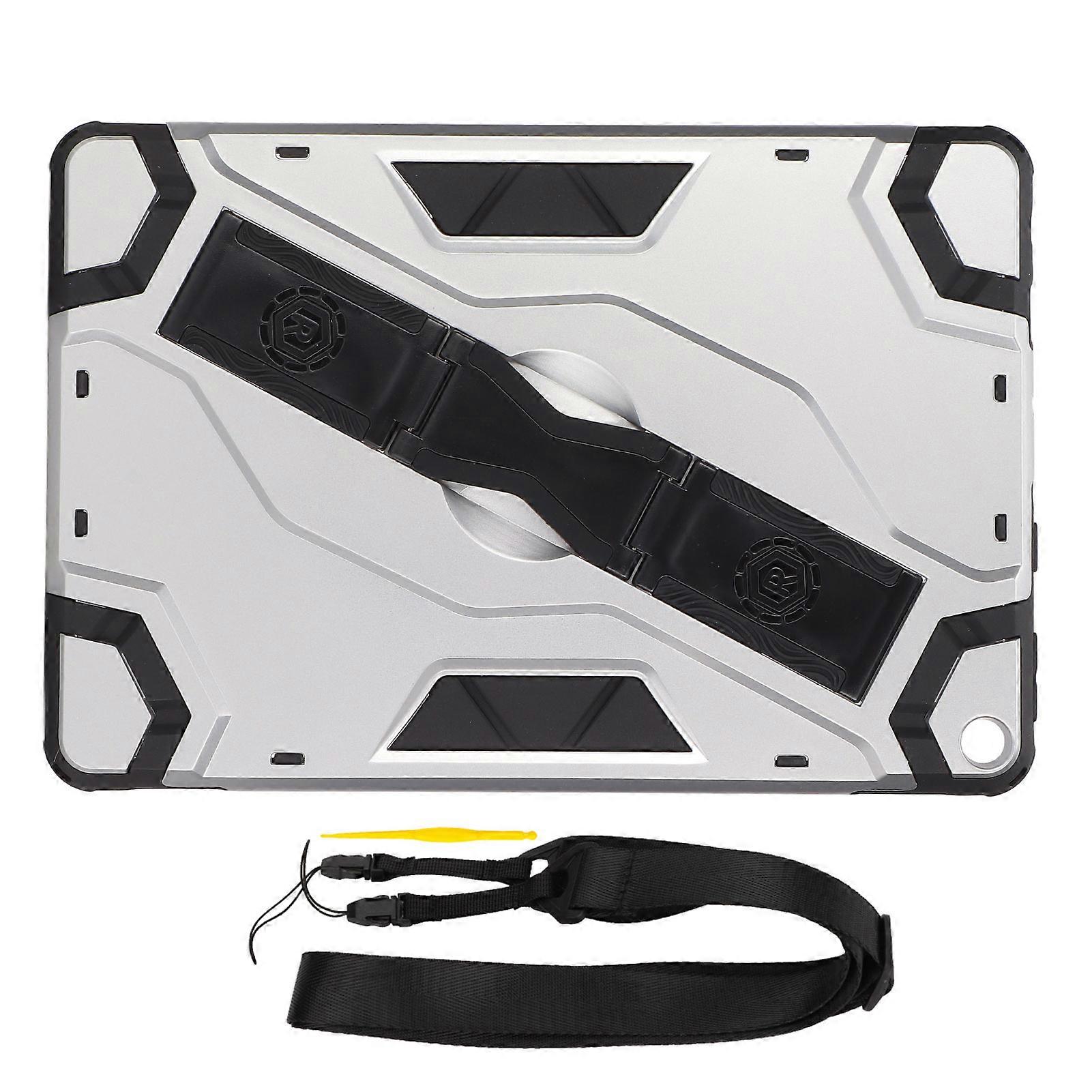 Ultra Thin Heavy Duty Shockproof Tablet Case for Kindle Fire HD 10 Plus with Strap Silver