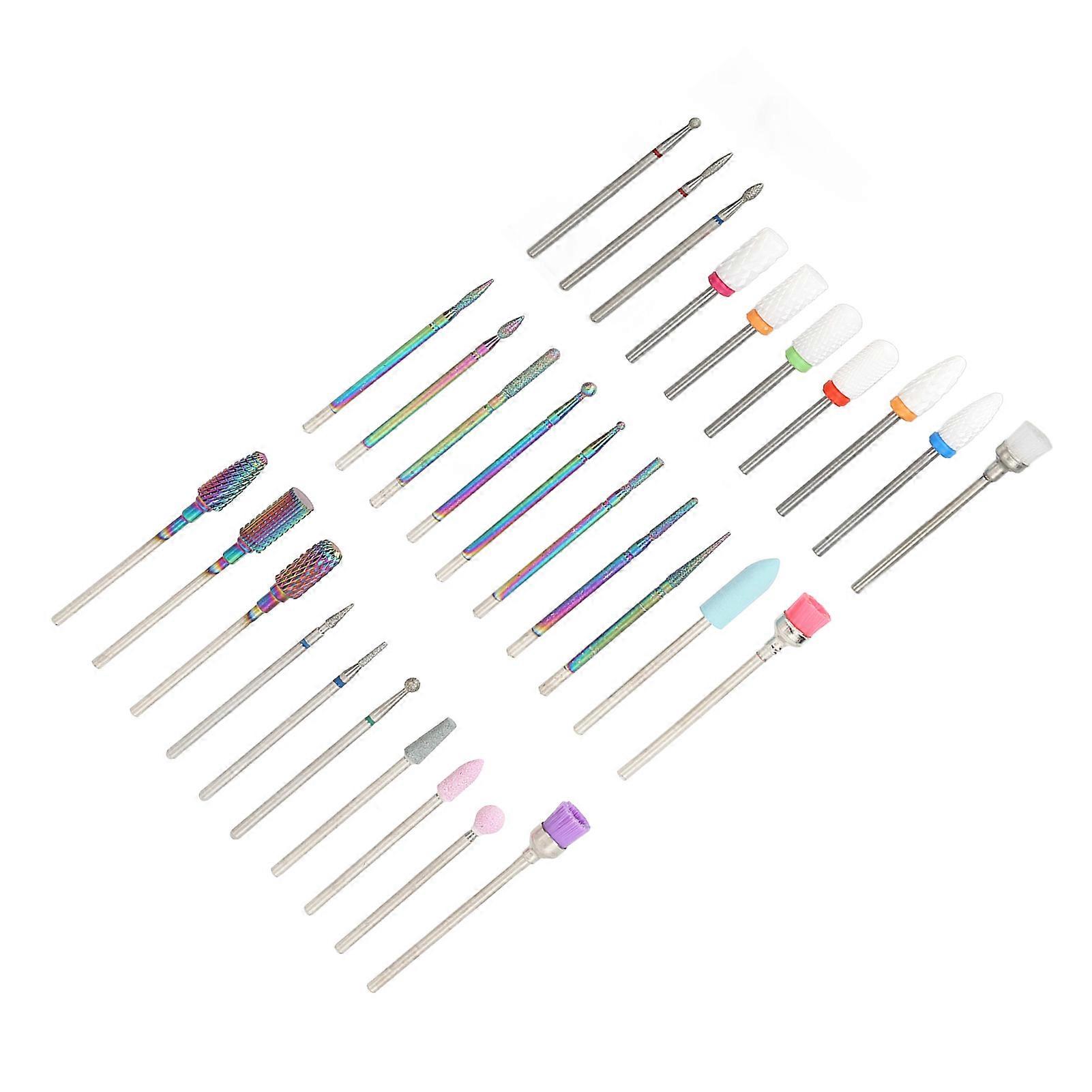 30pcs Nail Drill Bits Set Tungsten Steel Ceramic Grinding Heads