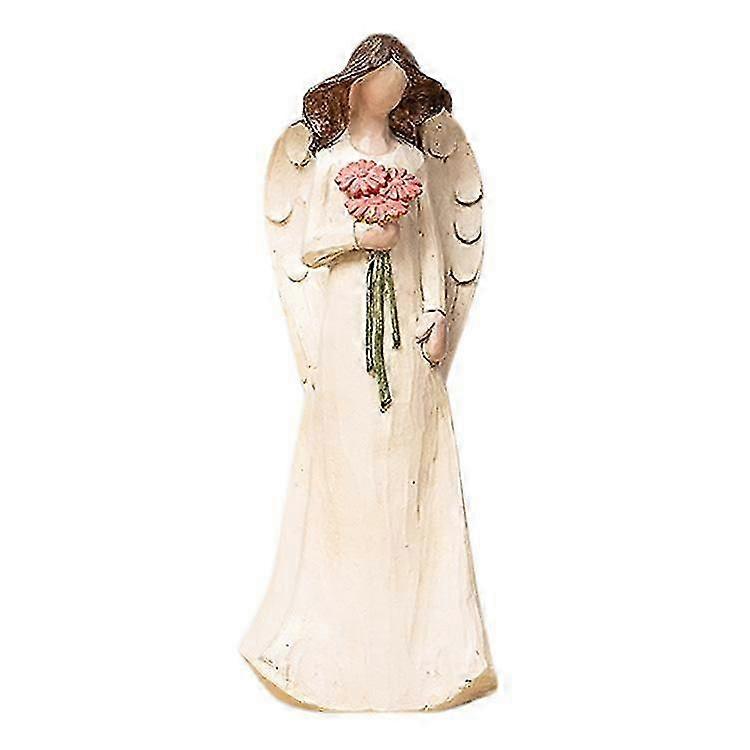 Light luxury soft decoration desktop porch TV cabinet coffee table home wine cabinet ornaments angel resin beige bouquet angel
