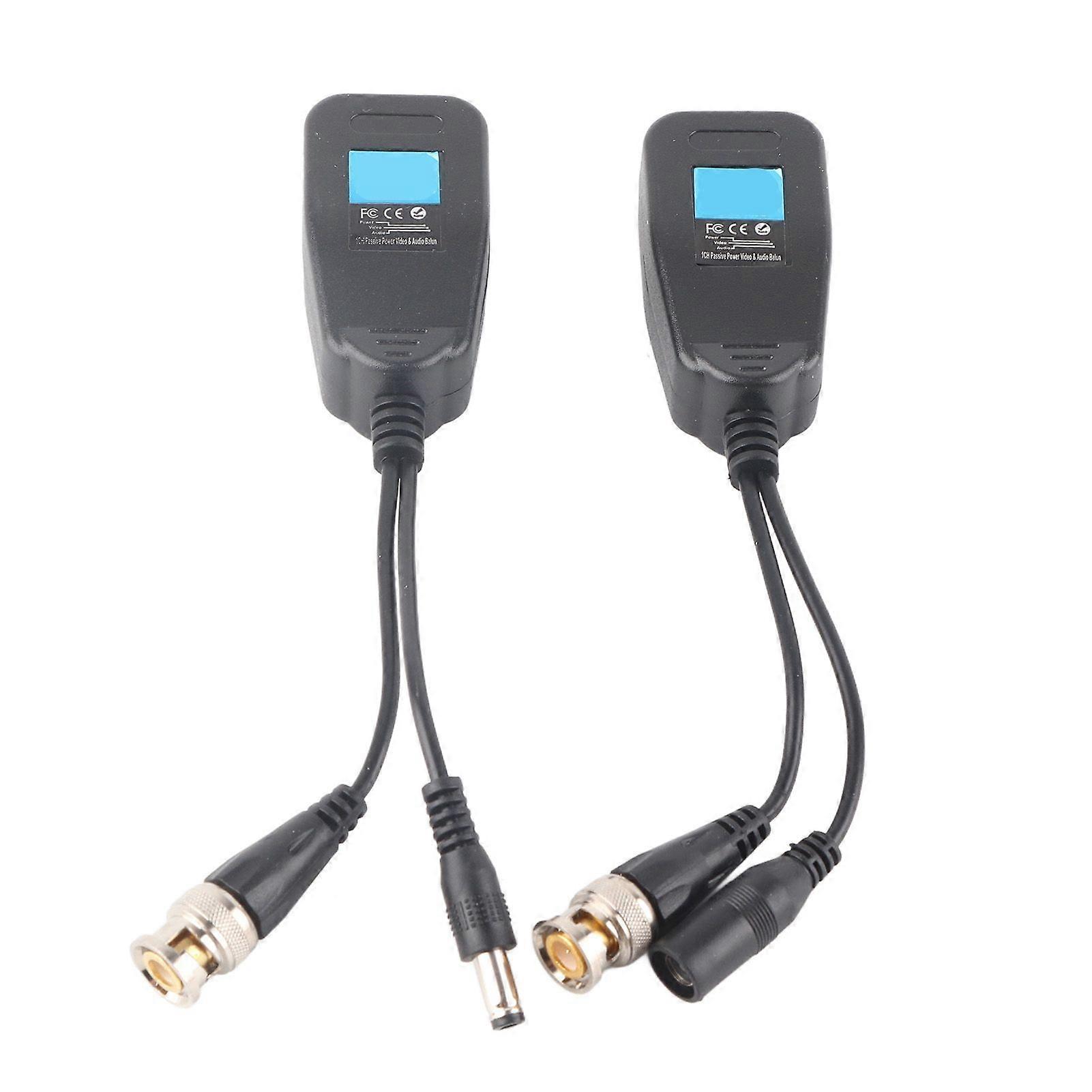 1 Pair Passive CCTV Coax BNC Video Power Balun Transceiver to RJ45 Connector