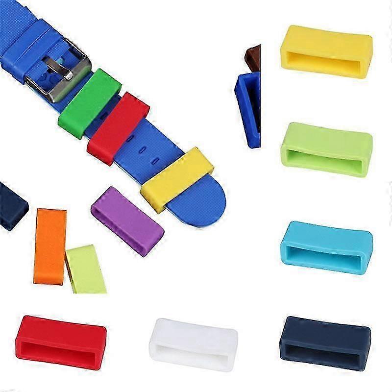 5-Pack Watch Accessory Ring Silicone Replacement Ring Strap Fixer 18mm, Grass Green