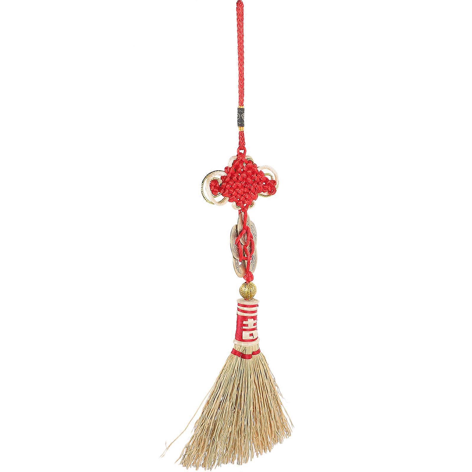 Chinese Style Car Hanging Amulet with Lucky Coin for Decoration Assorted Color 3 Pieces