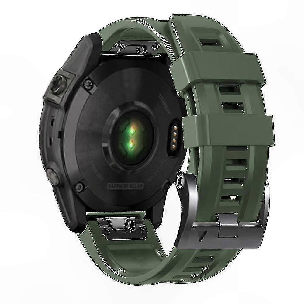 Silicone Watch Strap for 26mm Wrist Band with Buckle, Compatible with Tactix 7 Pro/Fenix 7X/Fenix 6X Pro Smartwatches