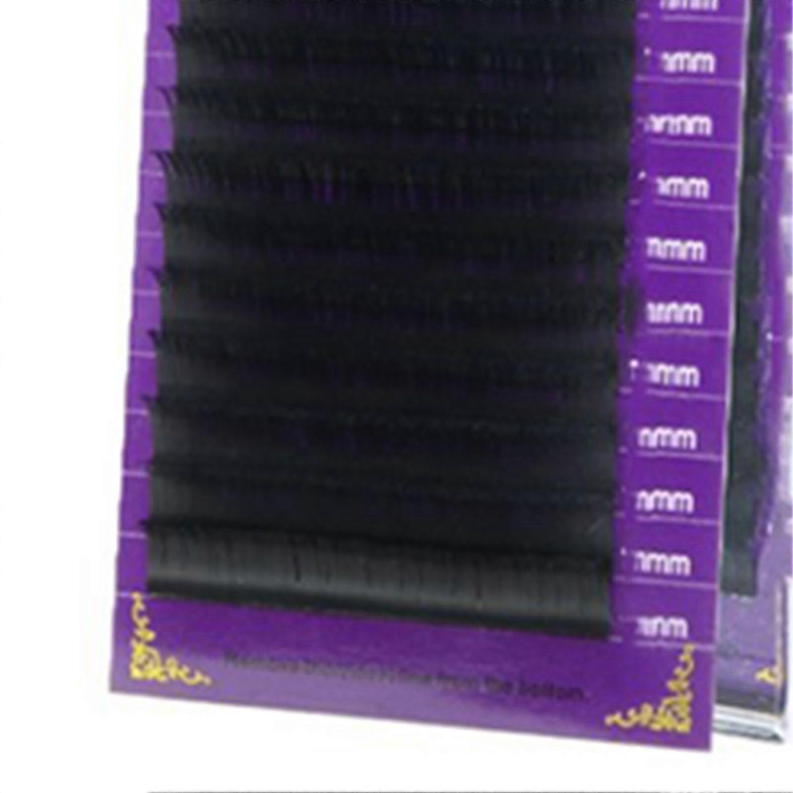 16 Rows D Curl Grafting Eyelashes Matte Carbon Black 0.15 0.55in