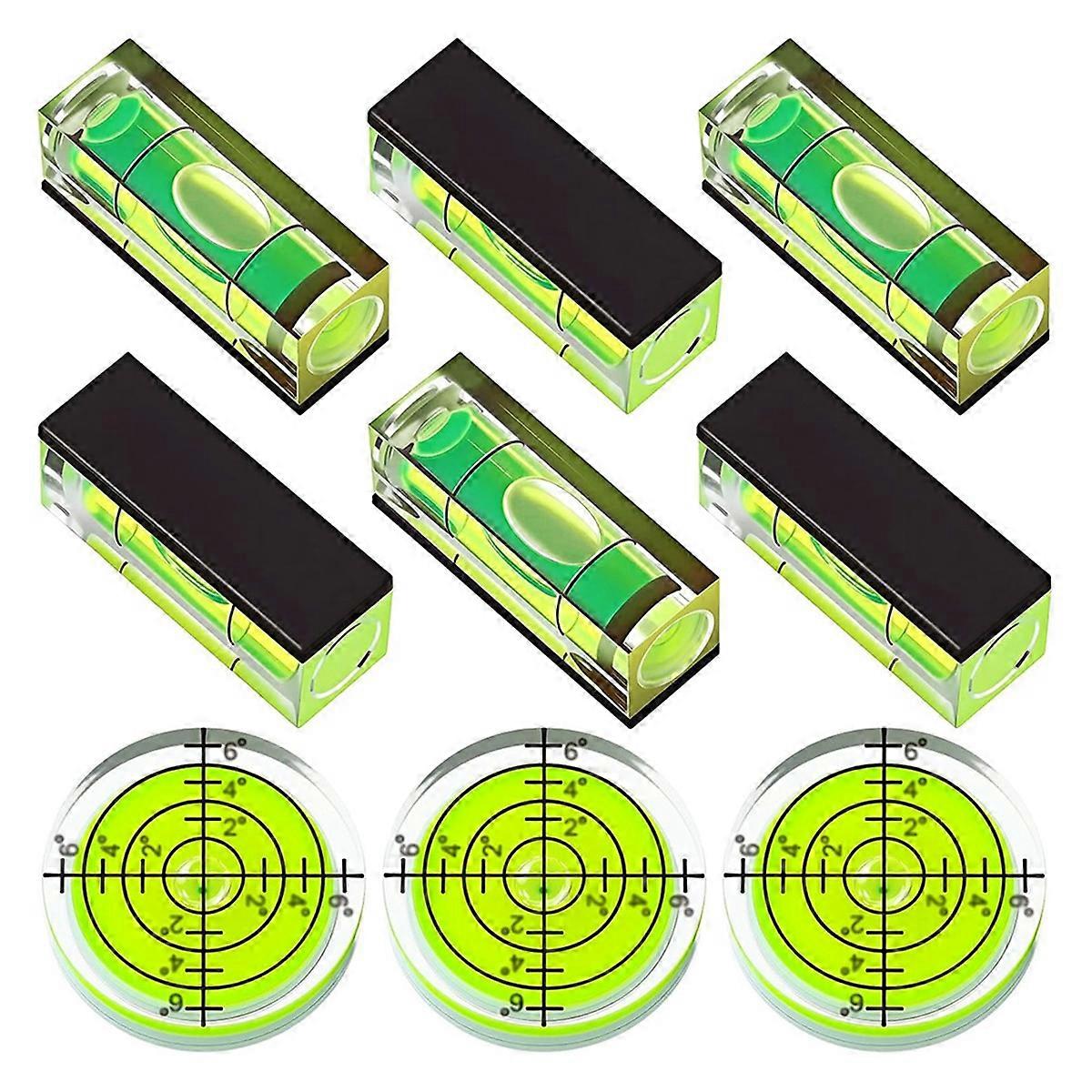 9 Pcs Small Bubble Spirit Level,Magnetic Square Drill