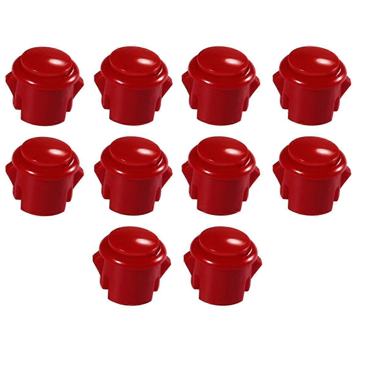 10 Pcs Arcade Buttons 30Mm Responsive Arcade Buttons for Gaming Enthusiasts Red