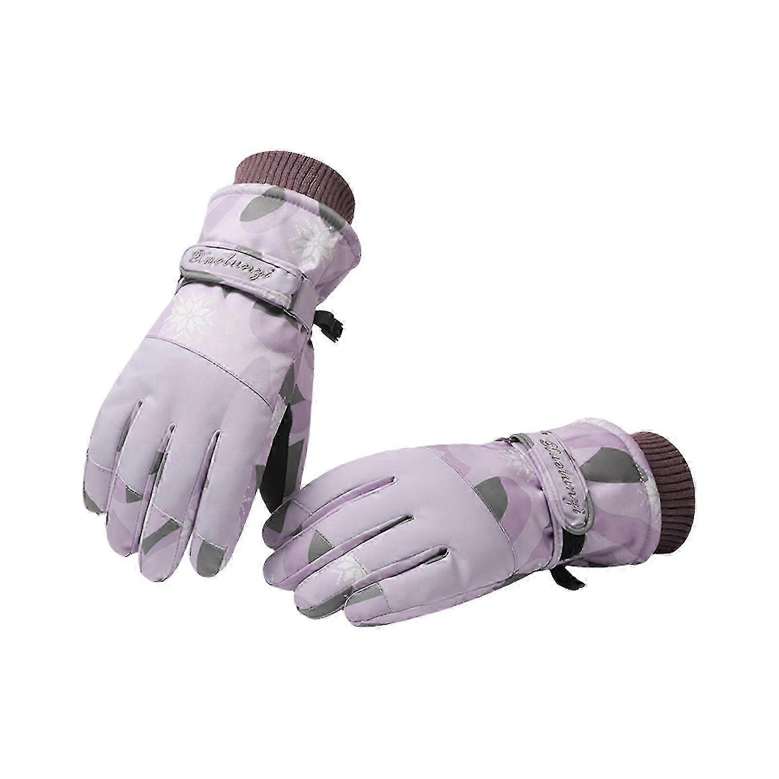 Women's Waterproof Ski Gloves for Winter Touchscreen Snow Use