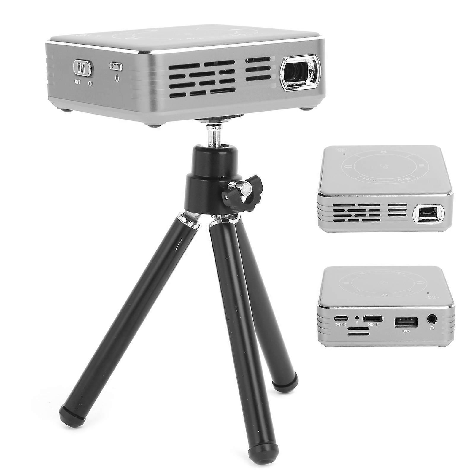 C99 Mini HD Projector 4G+32G Silver Wireless Bluetooth Home Use