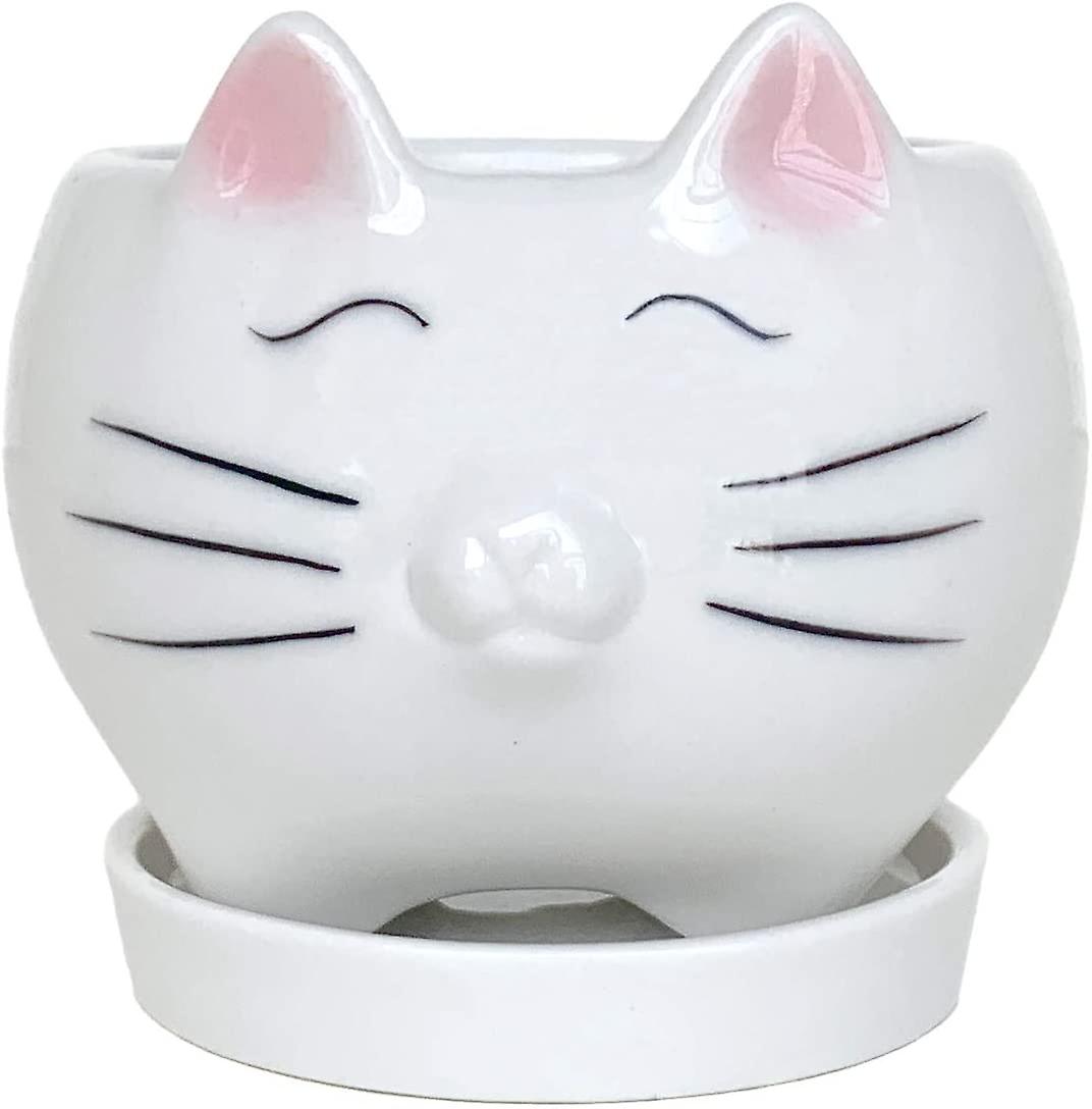 Cute Desk Planter Cat Succulent Planter Pots Small Ceramic Planter