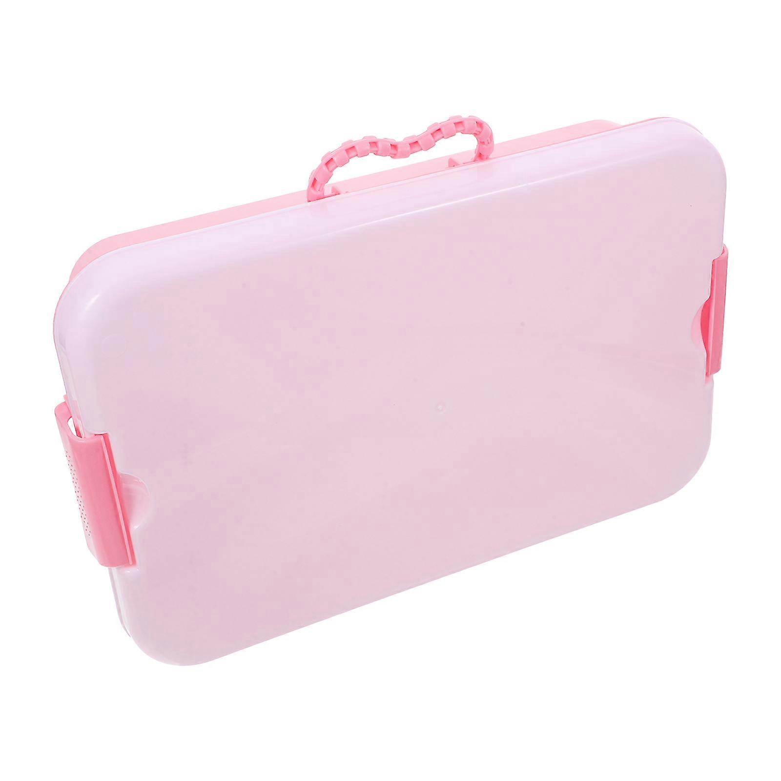 Toy Storage Box for Storage Use with Lid Pink Plastic Sandbox Container