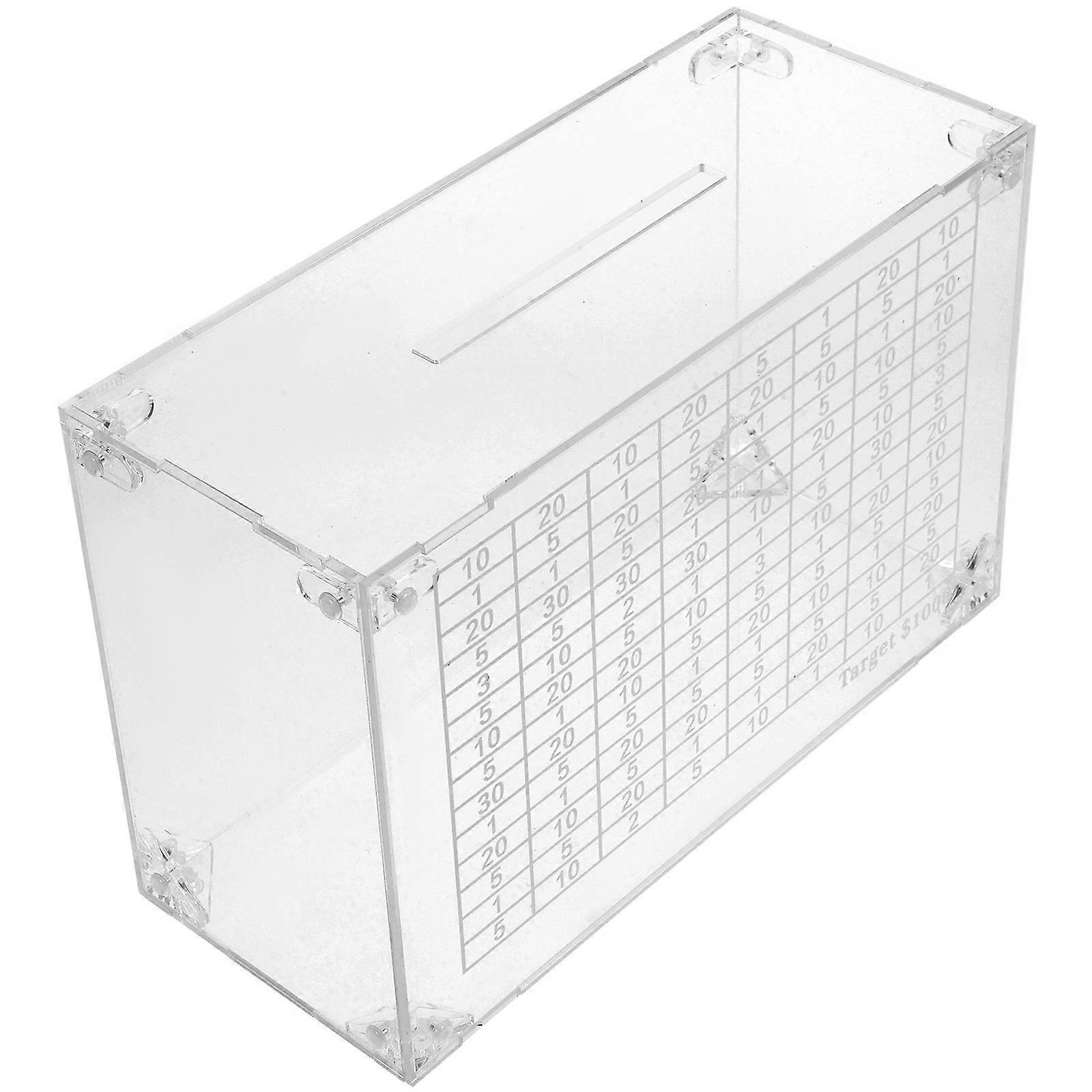2Pcs Acrylic Coin Box for Money Saving Transparent Cash Container