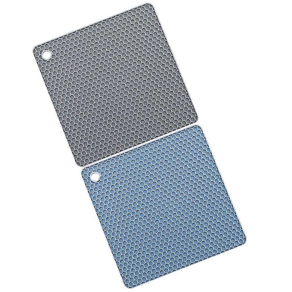 Heat-Resistant Silicone Pot Mats Restaurant Use Honeycomb Pattern 2Pcs