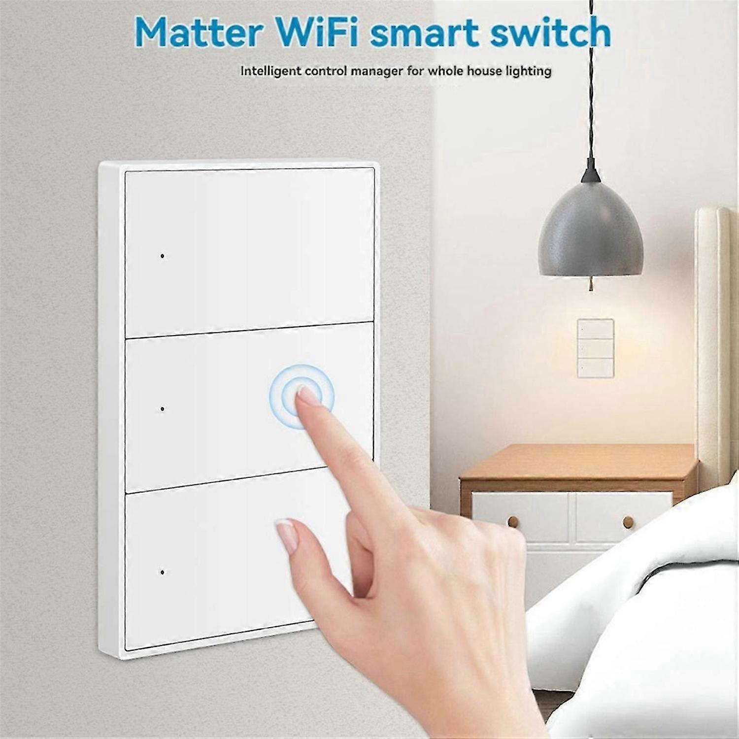 Matter WiFi Smart Switch Wall Light Switch Smart Control 1 way
