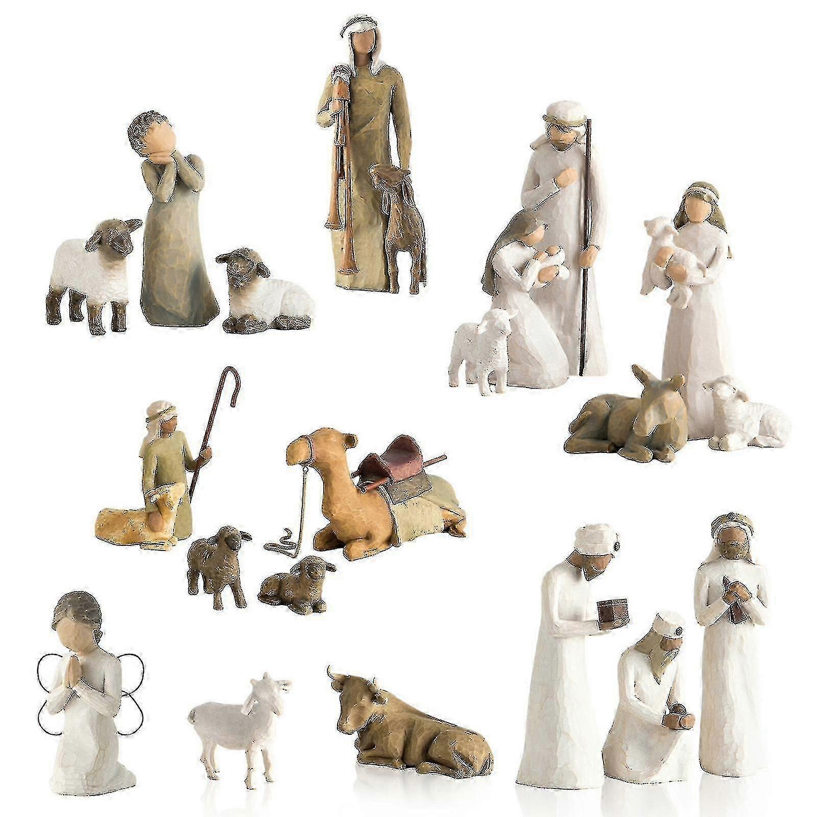 20pcs Jesus Christmas Ornament Nativity Figurines Set Tabletop Scenes Figures Nativity Scene Home Decor For Christmas Supplies