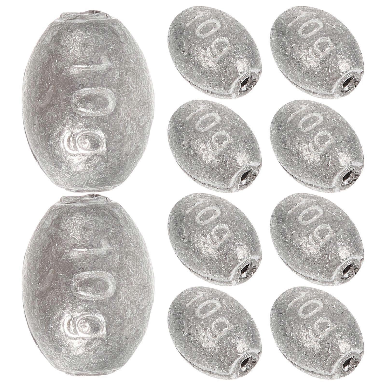 Olivary Fishing for Fishing Use 10Pcs Assorted Color Metal