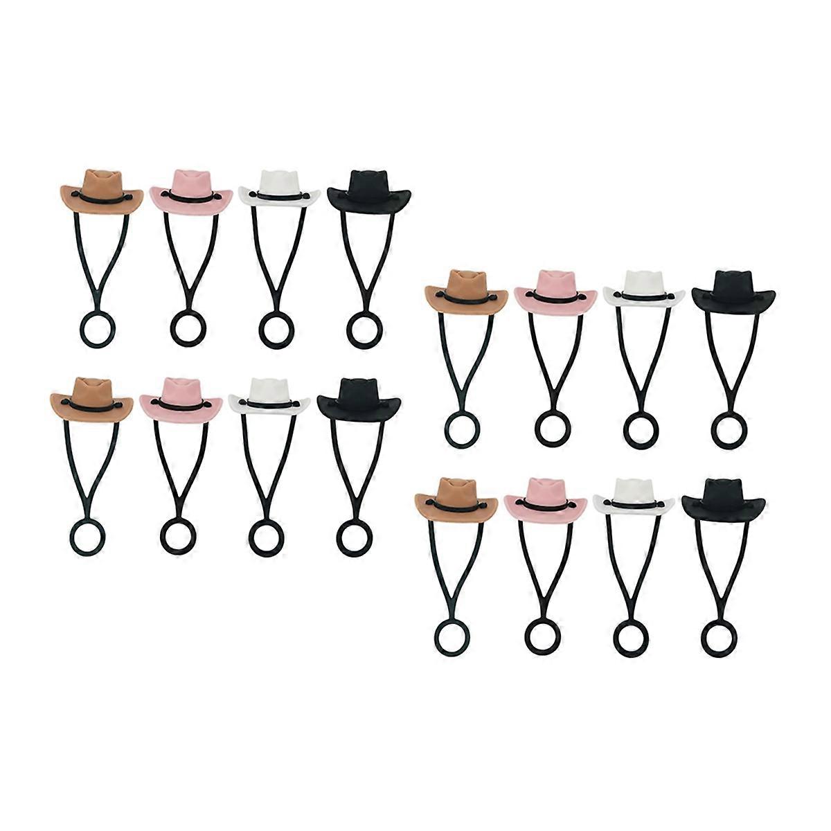 16PCS Silicone Cowboy Hat Straw Covers Cap