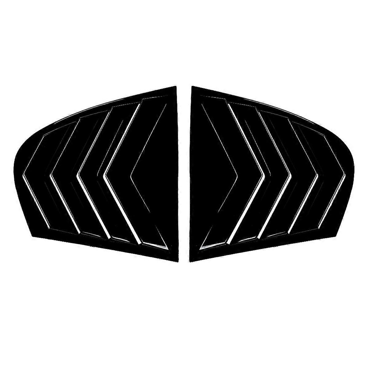 Car Rear Window Shutter Cover Trim Window Louver Side Vent Trim for 5 Series E60 2004-2010 Gloss Black