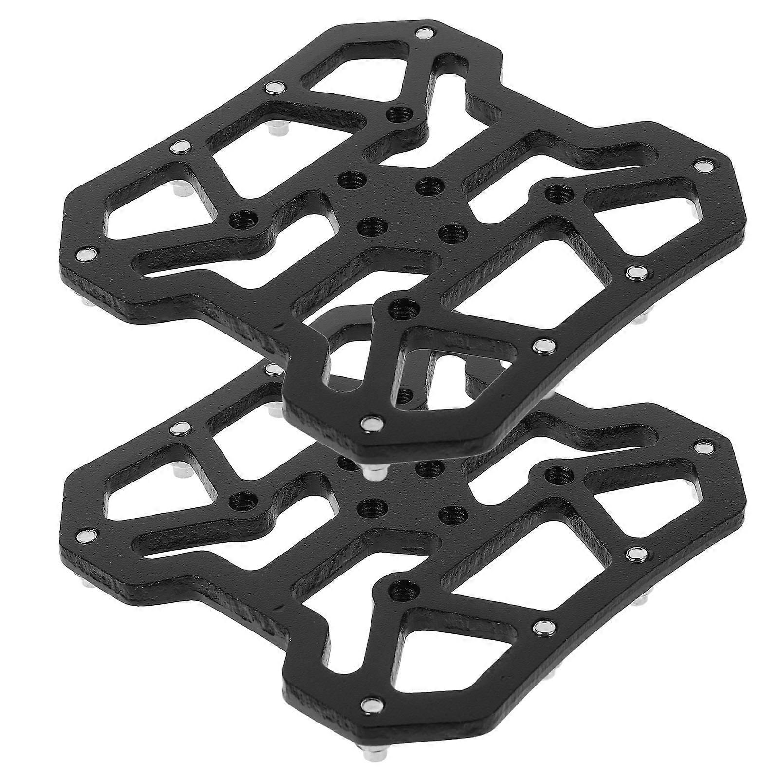 Lightweight Pedal Platform Clipless Pedal Conversion Set 1Pair Black Aluminum