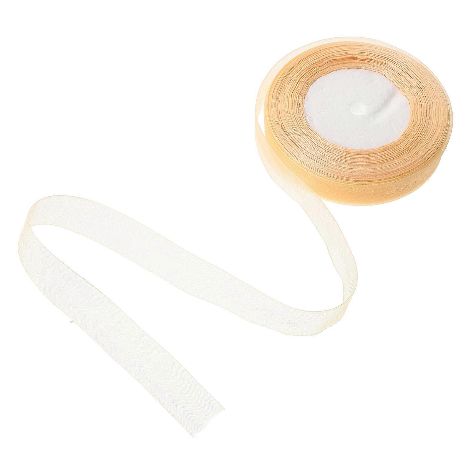 Shallow Golden Ribbon Fabric Daily Use Craft Ribbon 1 Roll