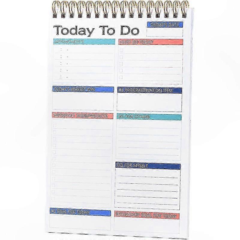 Daily Planner with PVC Cover, Loose-Leaf To-Do List Booklet, Offset Paper for Students and Busy Parents (White)