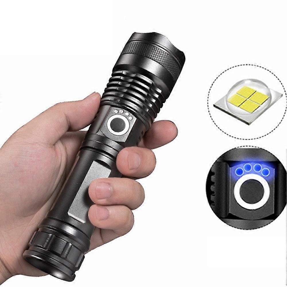 Rechargeable Super Bright LED Flashlight, High Power, Portable Torch for Outdoor, Ultra Bright Lighting, Long-Lasting